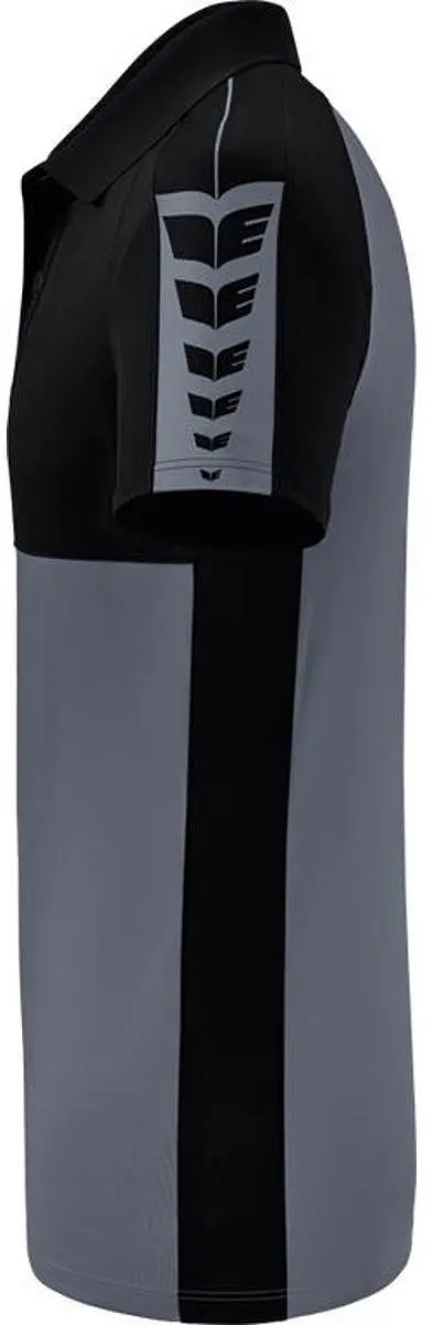 Erima Six Wings Polo Heren - Zwart / Slate Grey | Maat: XL