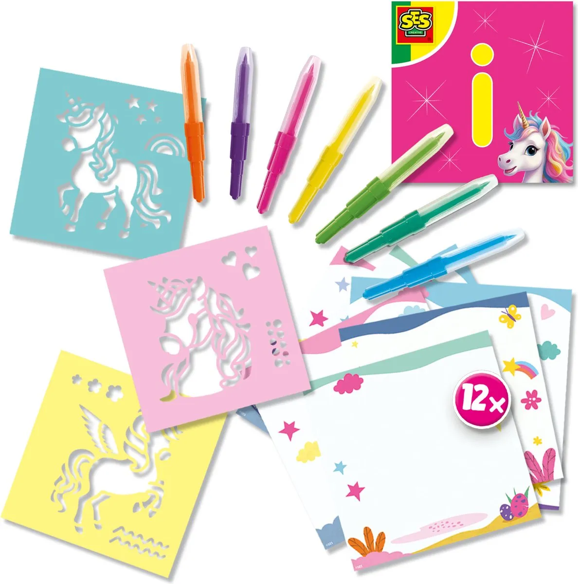 SES Creative Unicorn Blow Airbrush Pens - 12 Stuks - Wasbaar