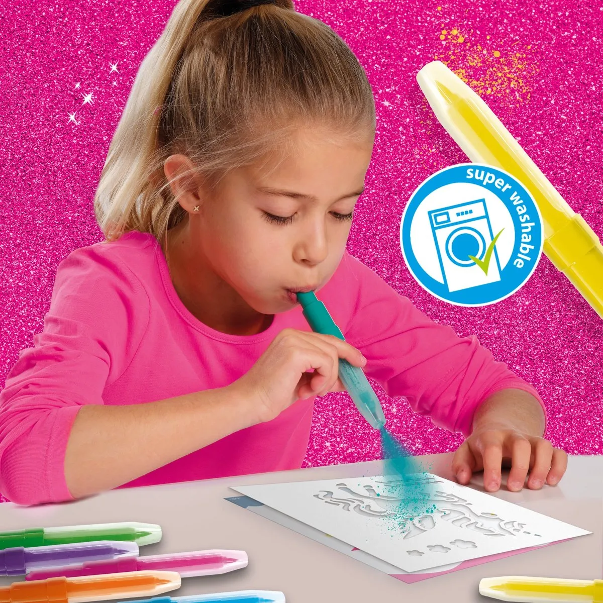 SES Creative Unicorn Blow Airbrush Pens - 12 Stuks - Wasbaar