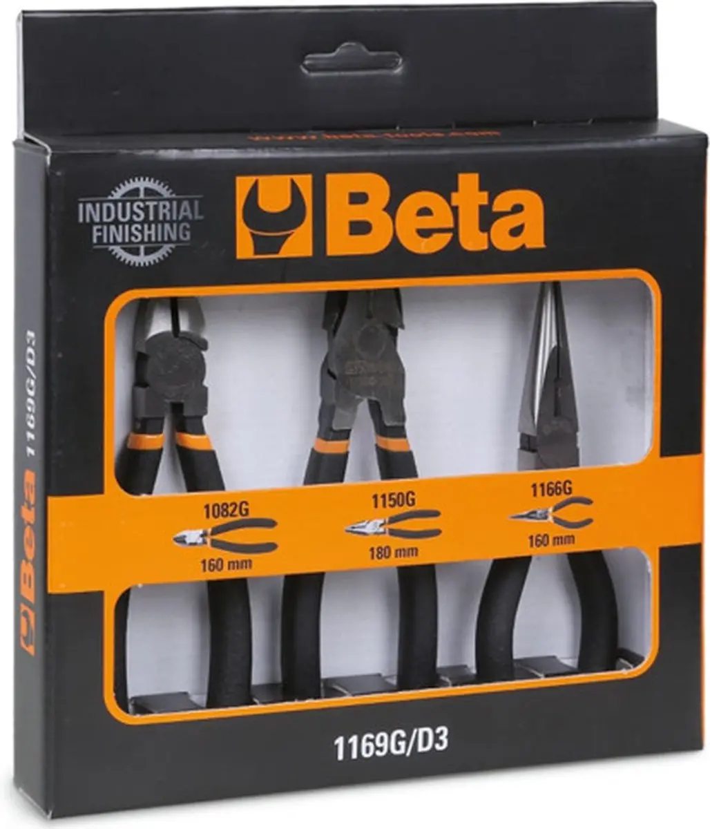Beta Tools 3-delige Tangenset 1169G/D3 met PVC handvatten