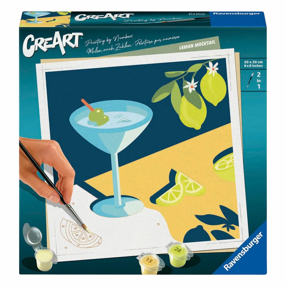 Ravensburger Schilderen op Nummer Citroen Canvas 20x20cm - Meerkleurig