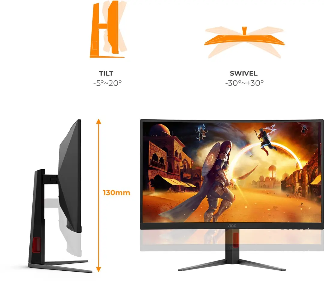 AOC G4 CQ27G4Z2P Monitor 27" QHD - Zwart/Rood