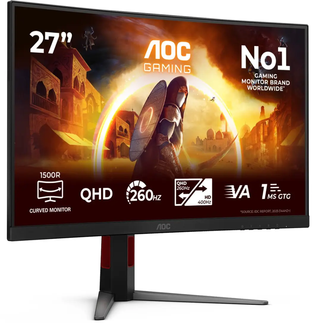 AOC G4 CQ27G4Z2P Monitor 27" QHD - Zwart/Rood - afbeelding 6 van 6