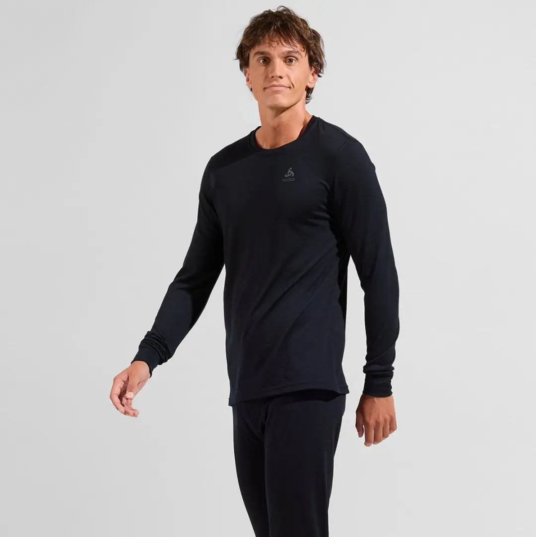 ODLO Natural Merino 200 Thermoshirt Lange Mouwen - S - Zwart