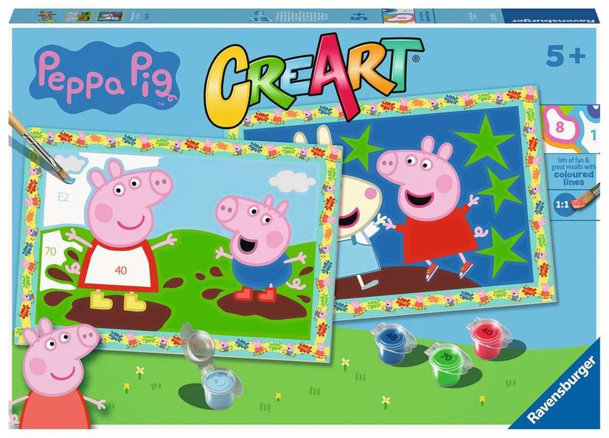 Ravensburger CreArt Peppa Pig Schilderen op nummer - 15 Kleuren