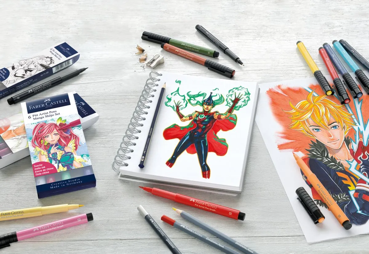 Faber-Castell Pitt Artist Pen Manga 4-delig FC-267121 - Zwart