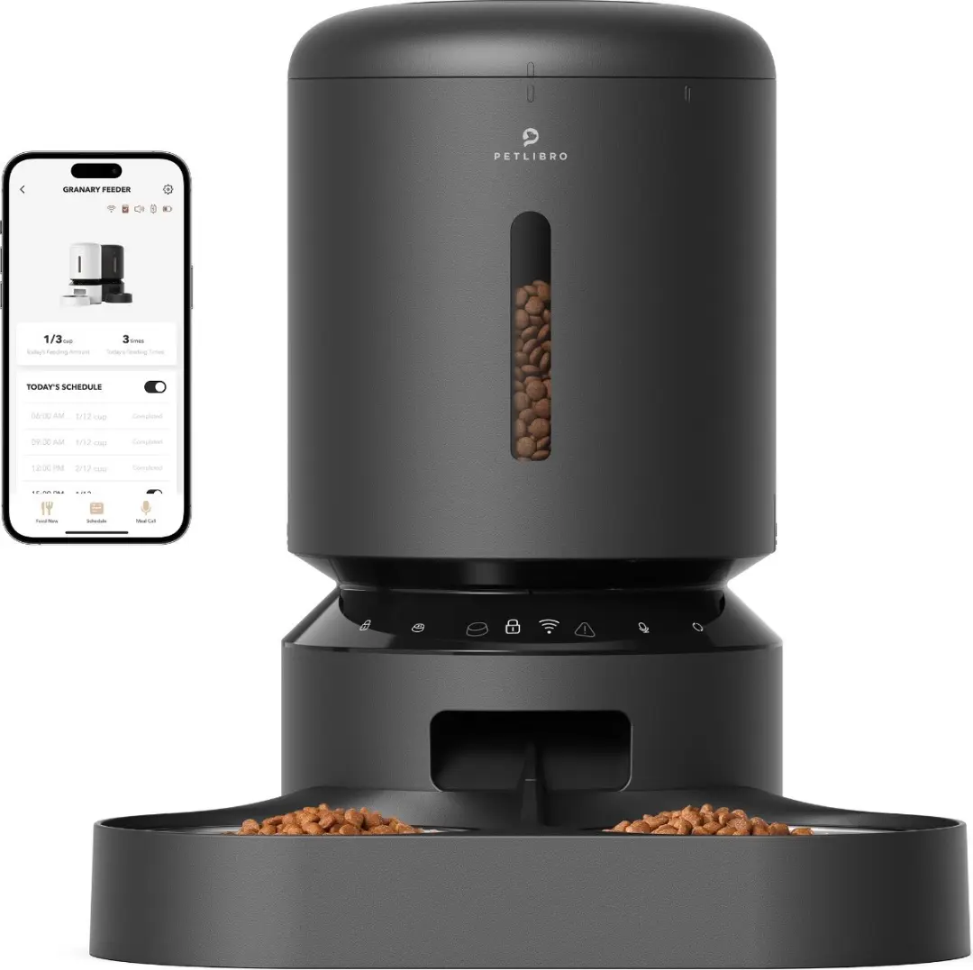 Petlibro Granary Dubbele Automatische Voerbak met WiFi 5L zwart