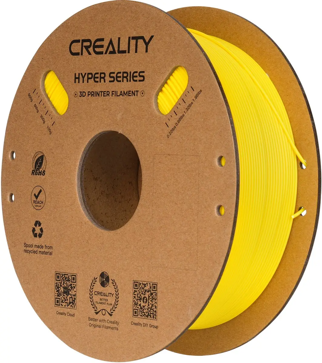 Creality Hyper PLA 3D-Printer Filament 1,75mm - 1kg - Transparent Geel