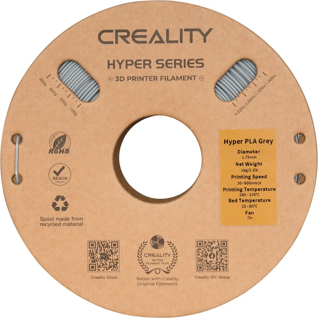 Creality Hyper PLA Filament 1.75mm 1kg - Grijs