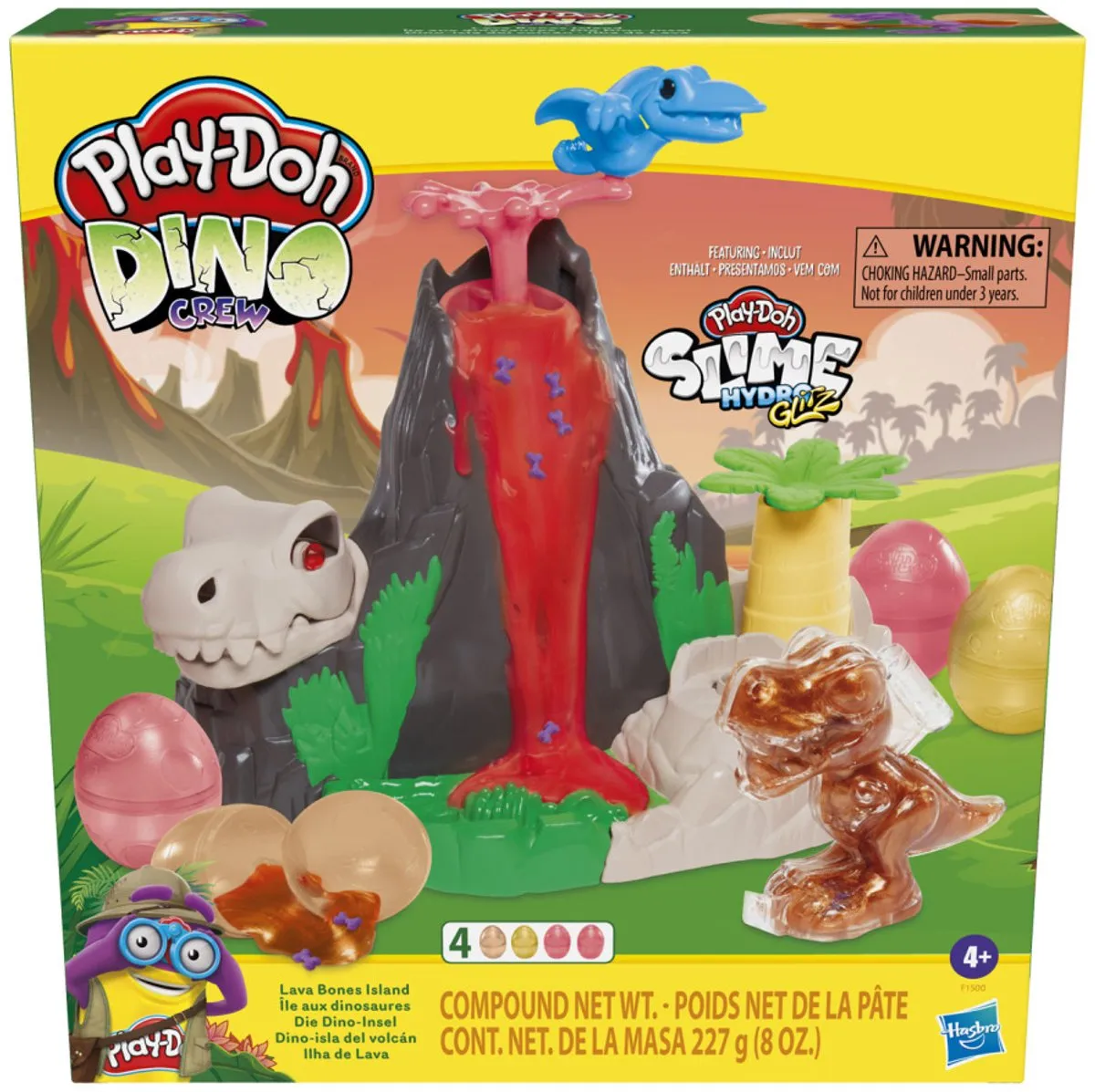 Hasbro Play-Doh Slime Hydro Glitz Dino Vulkaan