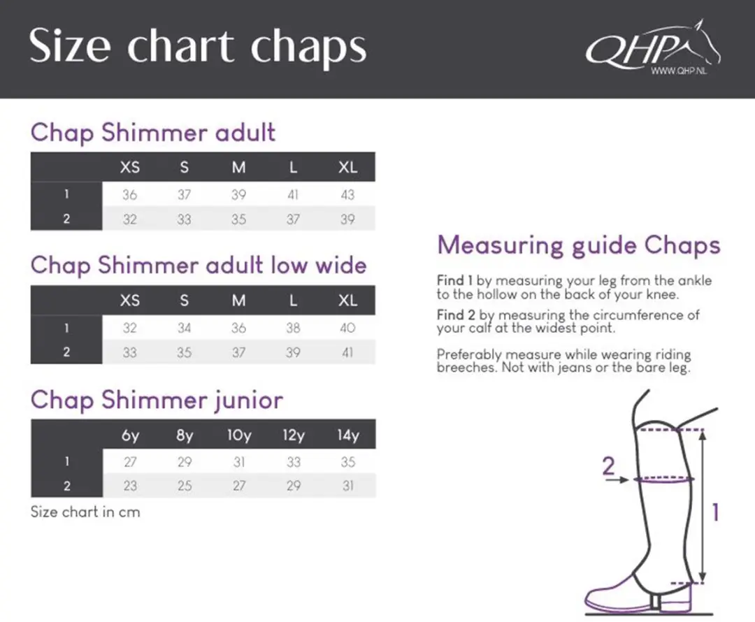 QHP Chaps Shimmer - XL Zwart - afbeelding 4 van 6