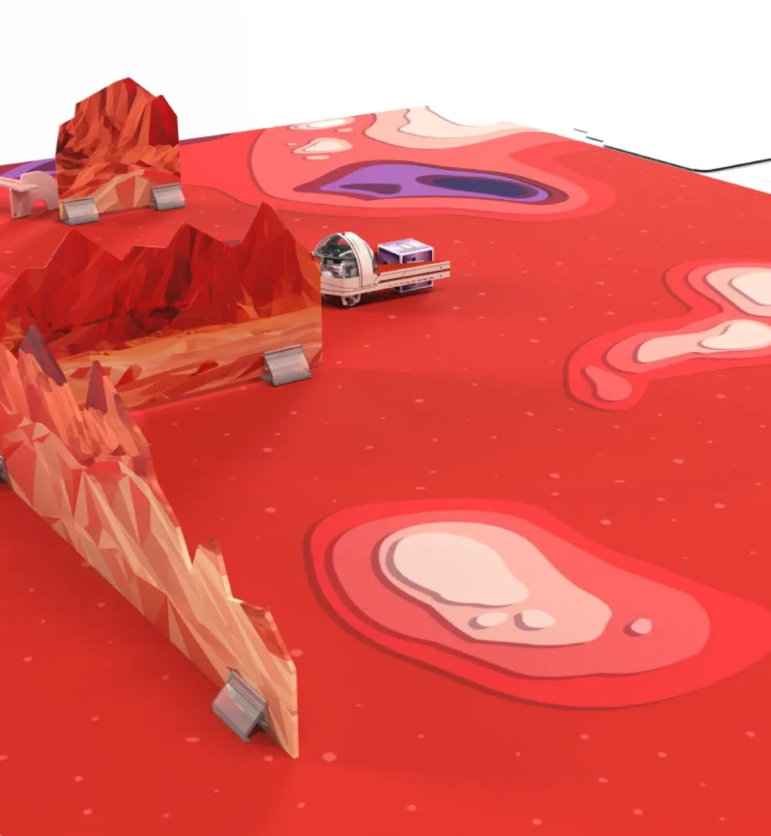 Ozobot Challenge Mat Mars - Programmeren - 61x84cm - Rood