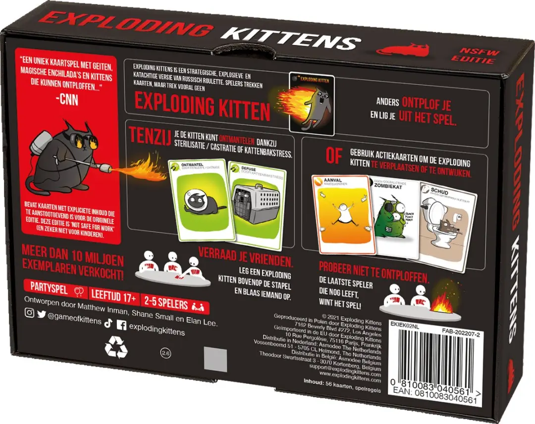 Exploding Kittens NSFW Kaartspel - 2-5 Spelers - EKG-NSFW1-1-NL