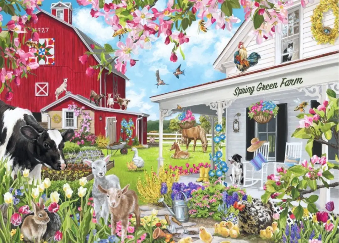Bluebird Puzzle legpuzzel Spring Green farm