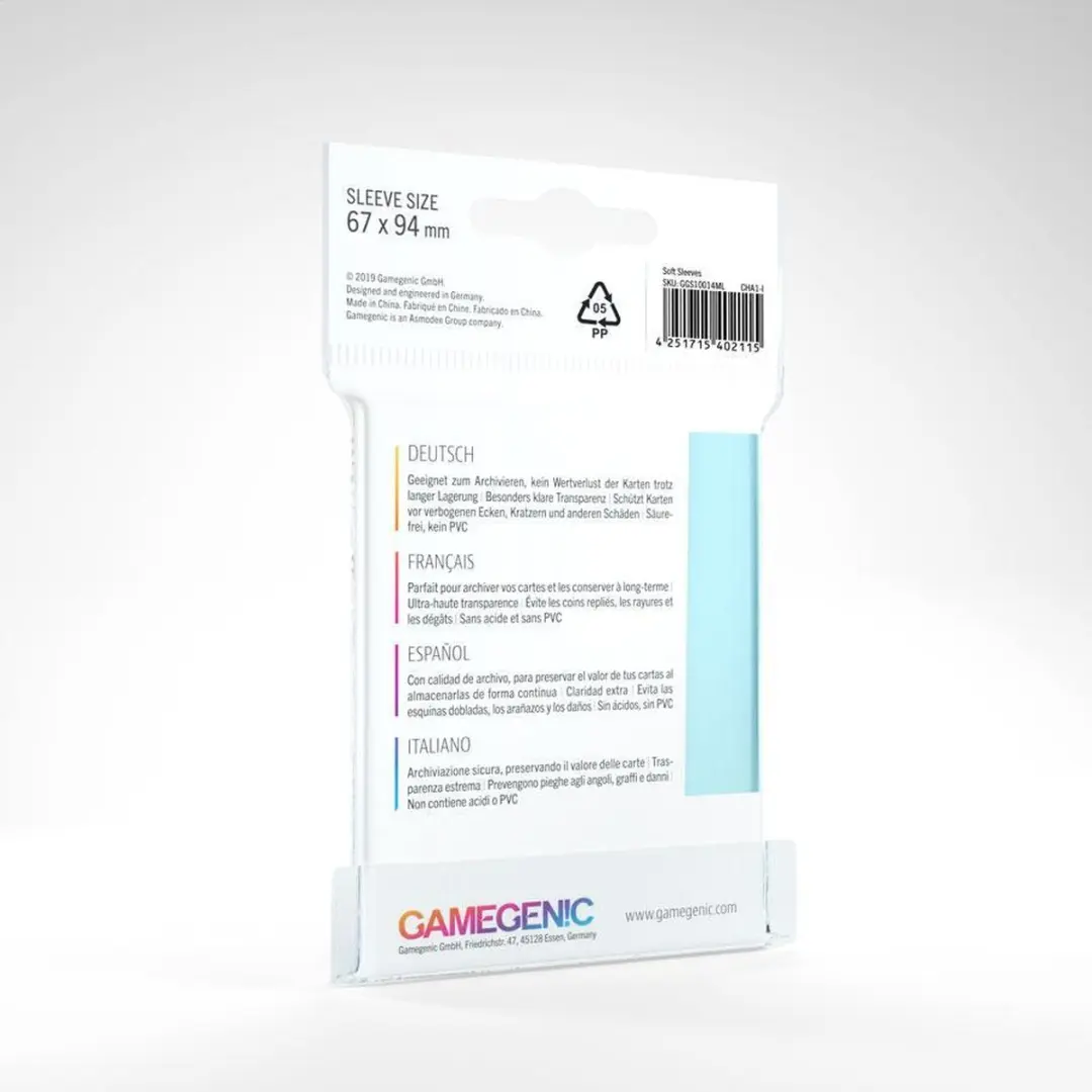 Gamegenic Soft Sleeves GGS10014ML - 100 Stuks - Transparant