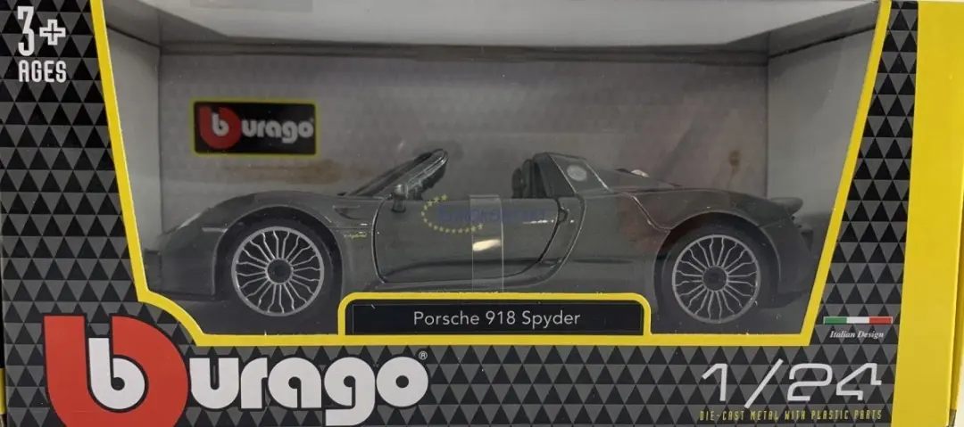 Bburago Porsche 918 Spyder 1:24 Model - Grijs - afbeelding 2 van 6
