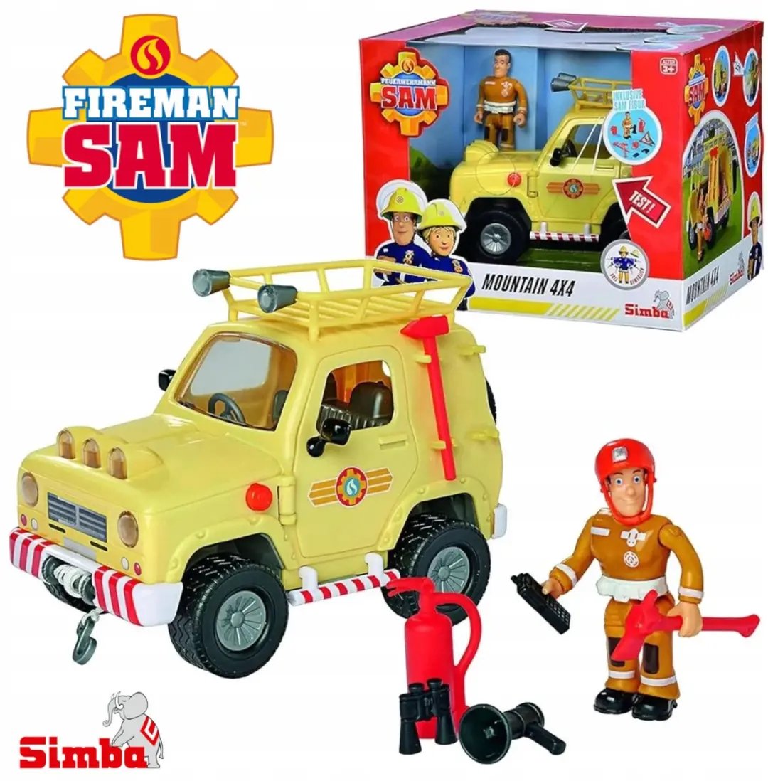 Simba Brandweer Sam Jeep Reddingsvoertuig met figuren en accessoires