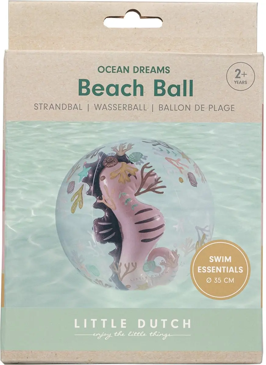 Little Dutch Strandbal 3D Ocean Dreams - Roze