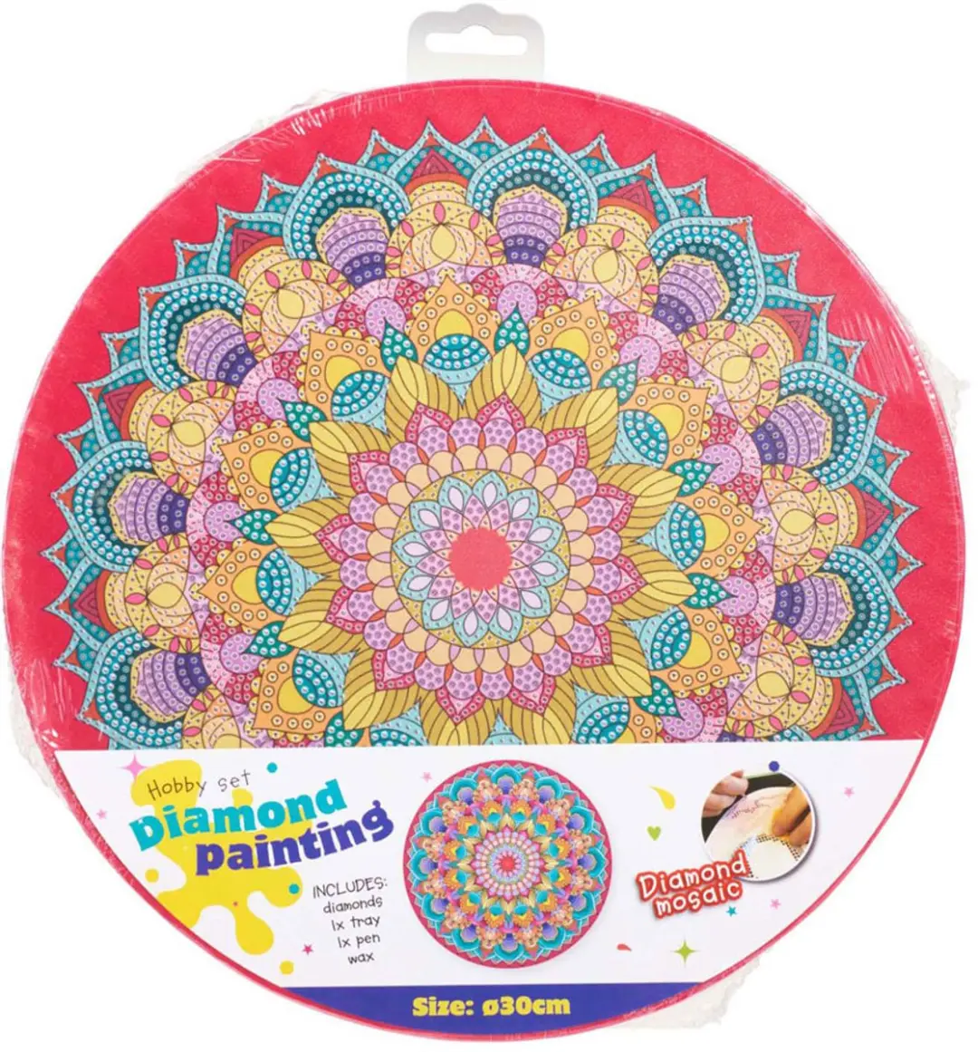Diamond Painting Mandala creatief speelgoed 30cm multi kleuren.