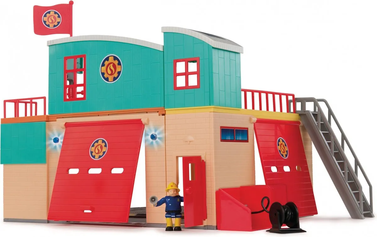 Smoby Sam de Brandweerman Brandweerkazerne - 4x AA - Bonte kleuren
