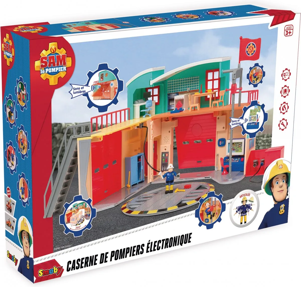 Smoby Sam de Brandweerman Brandweerkazerne - 4x AA - Bonte kleuren