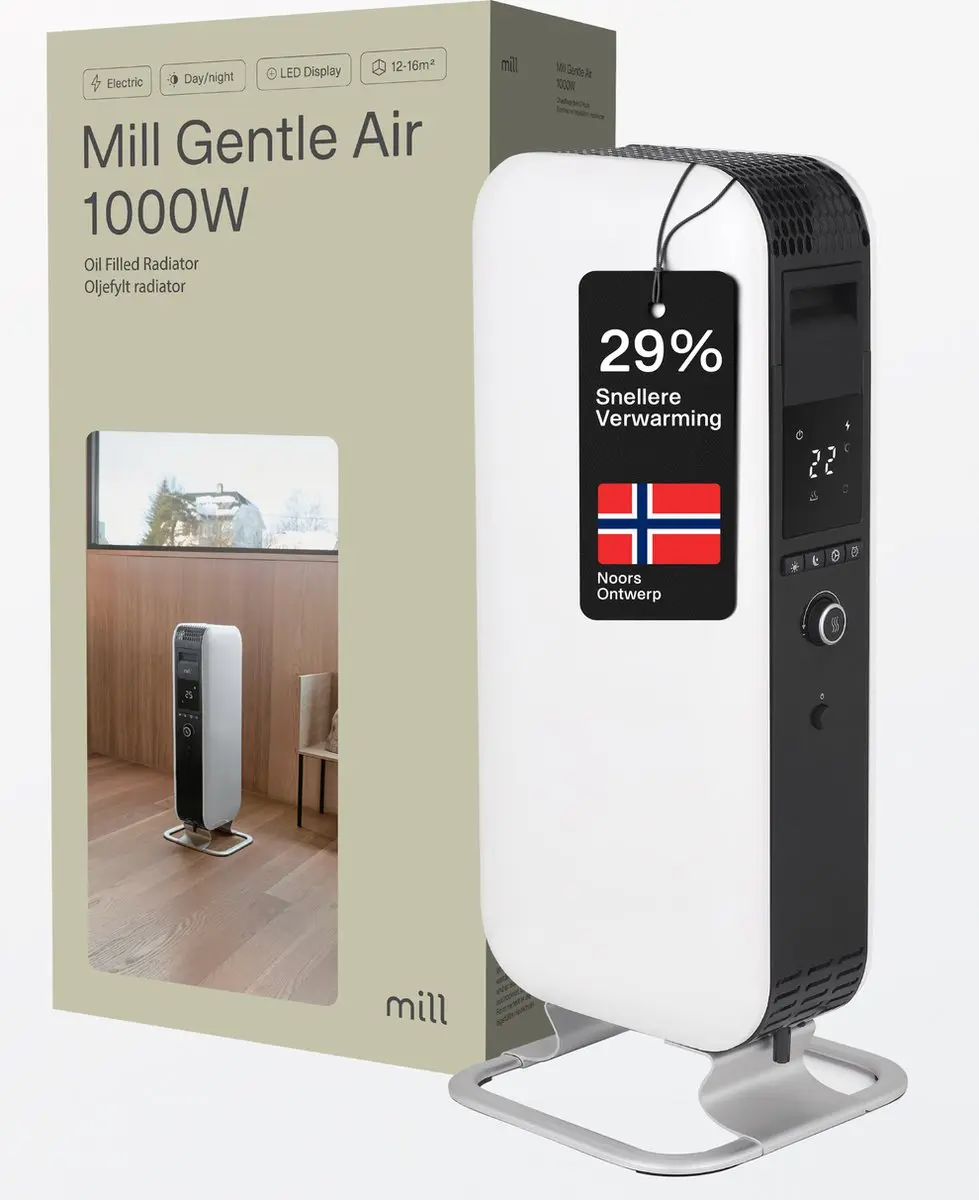 Mill AB-H1000DN Design Oliegevulde Radiator 1000W