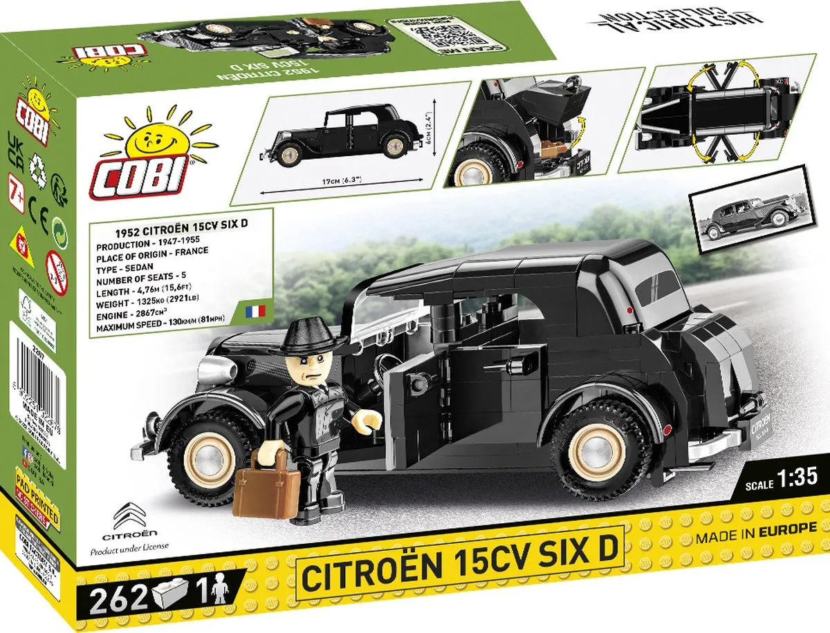 Cobi Citroën 15CV Six D 2267 - 262 Onderdelen - 1:35 - Zwart