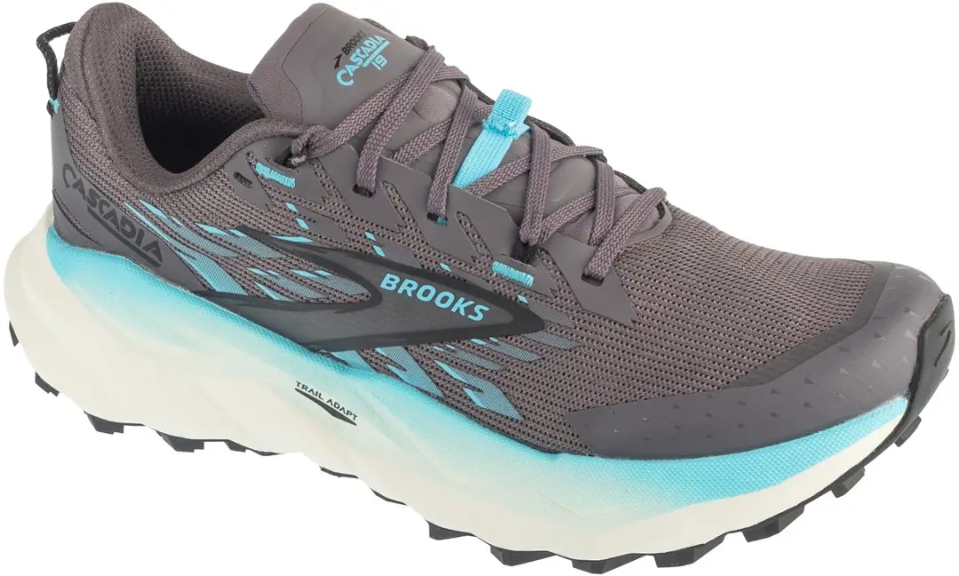 Brooks Cascadia 19, Vrouwen, Grijs, Hardloopschoenen, maat: 42,5