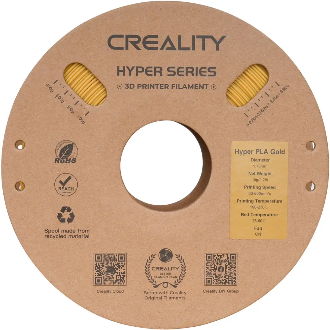 Creality Hyper PLA 3D-Printer Filament 1,75mm 1kg - Goud