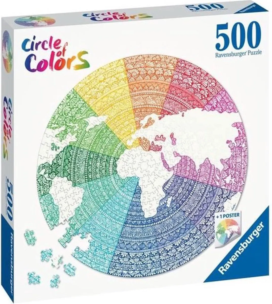 Ravensburger Round Puzzle Circle of Colors 500 Stuks - Multicolor