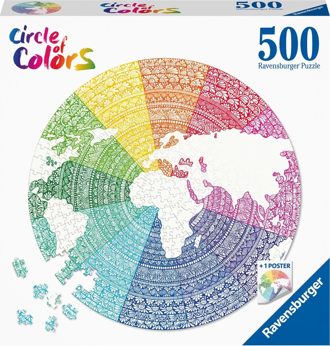 Ravensburger Round Puzzle Circle of Colors 500 Stuks