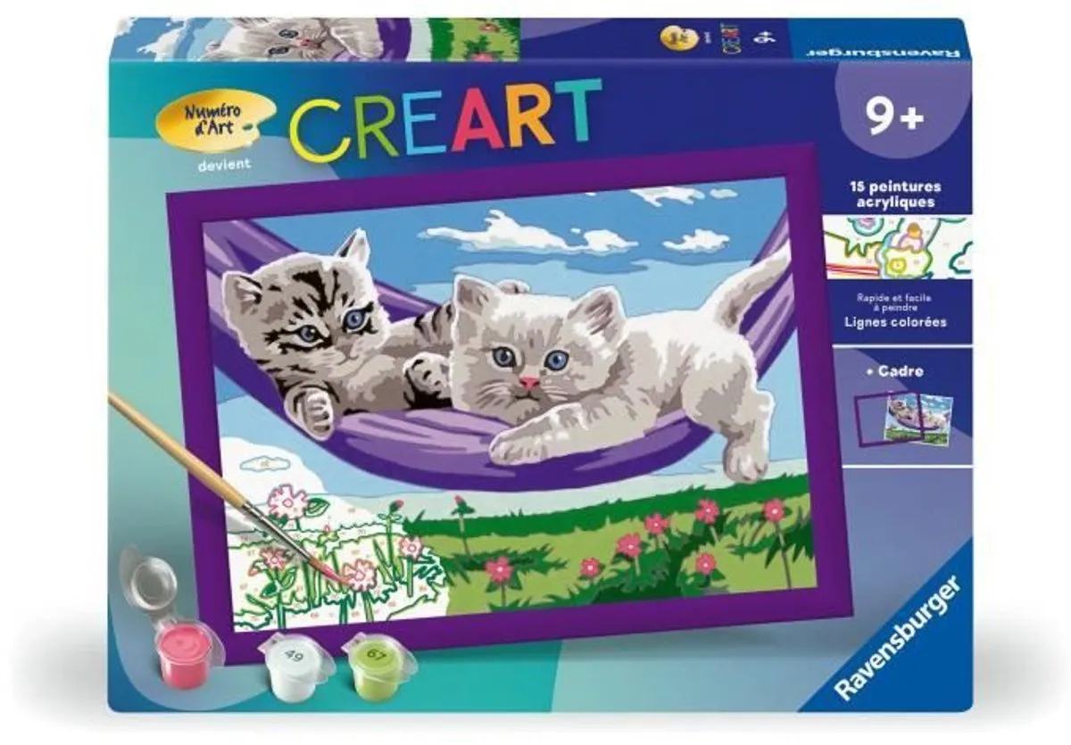 Ravensburger CreArt Kids Kittens in de Hangmat Verfset 18x24cm - 25828