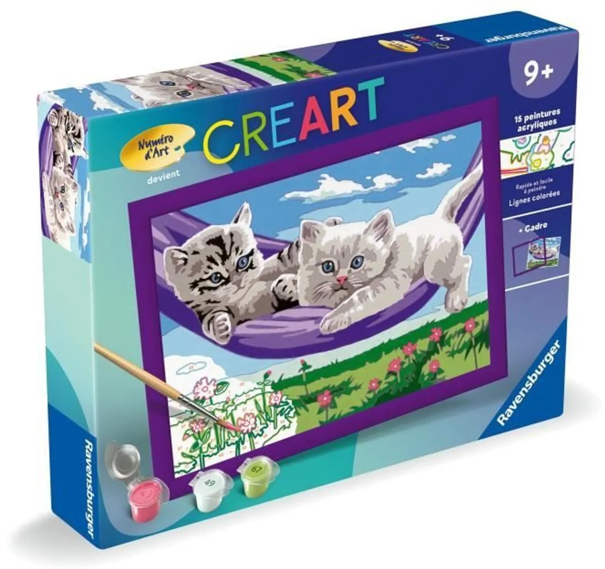 Ravensburger CreArt Kids Kittens in de Hangmat Verfset 18x24cm
