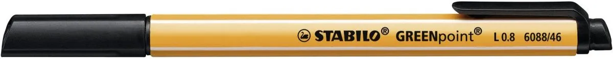 STABILO Greenpoint Fineliner 0.8mm - 10 Stuks Zwart
