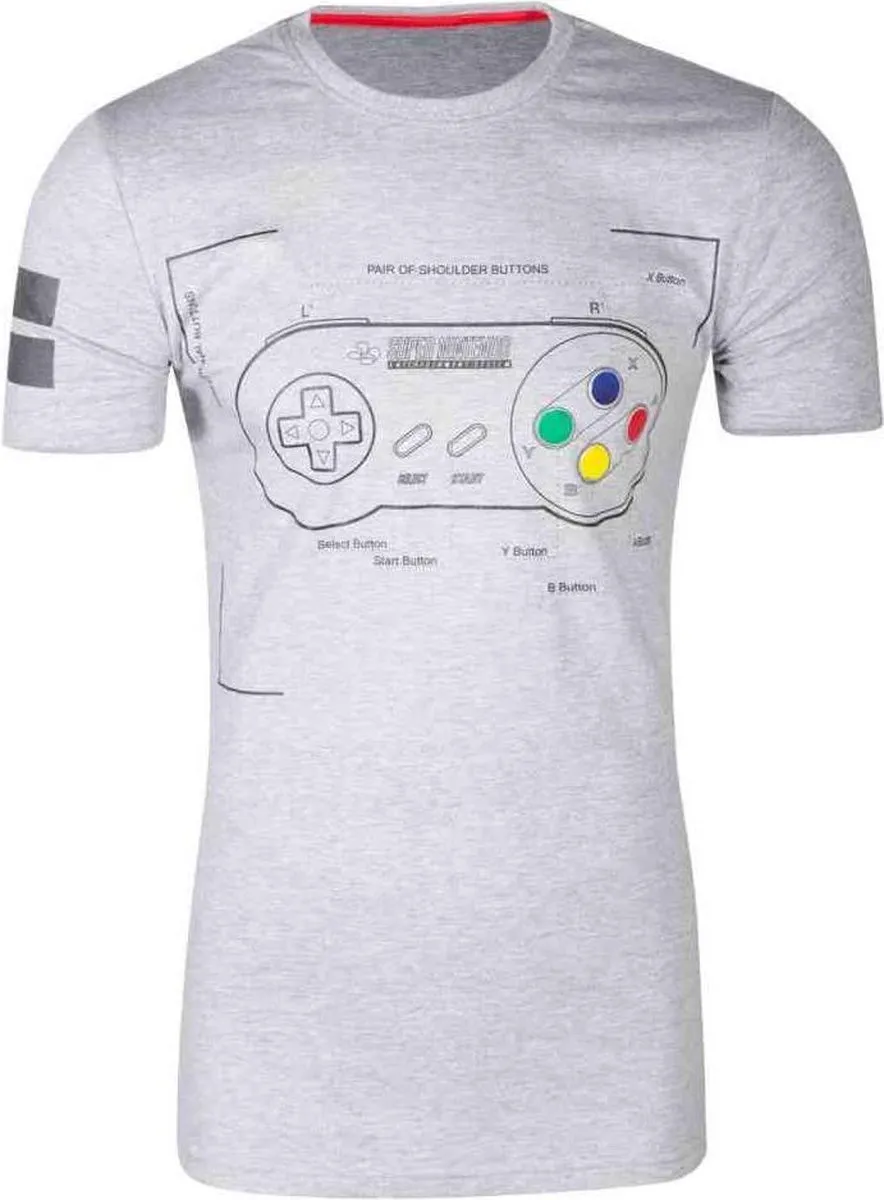 Nintendo Heren T-shirt Super Power Grijs - L