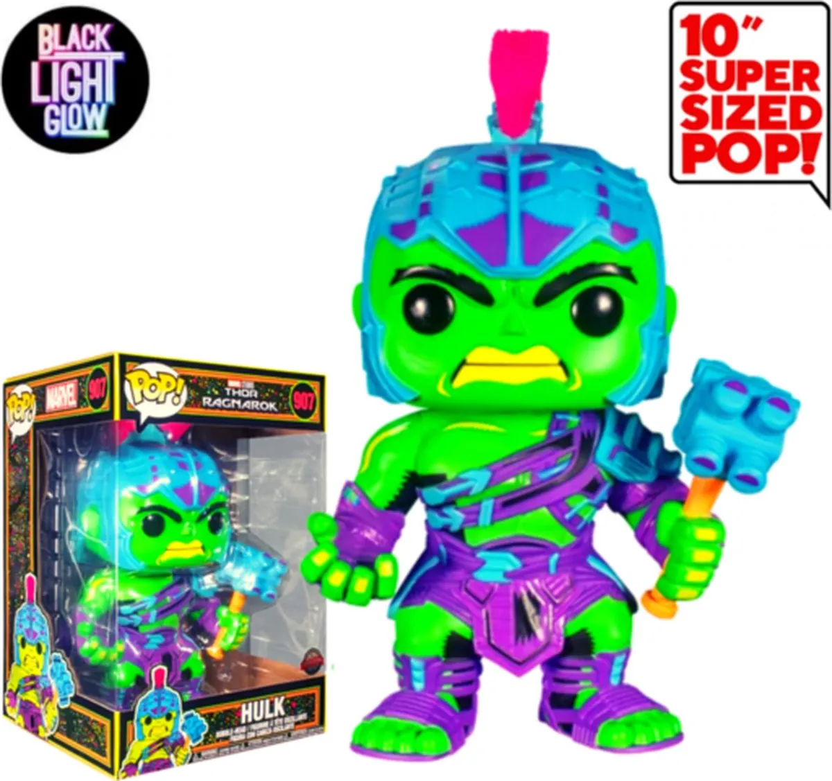 Funko Marvel Thor Ragnarok Gladiator Hulk Blacklight Pop #907 - Multicolor