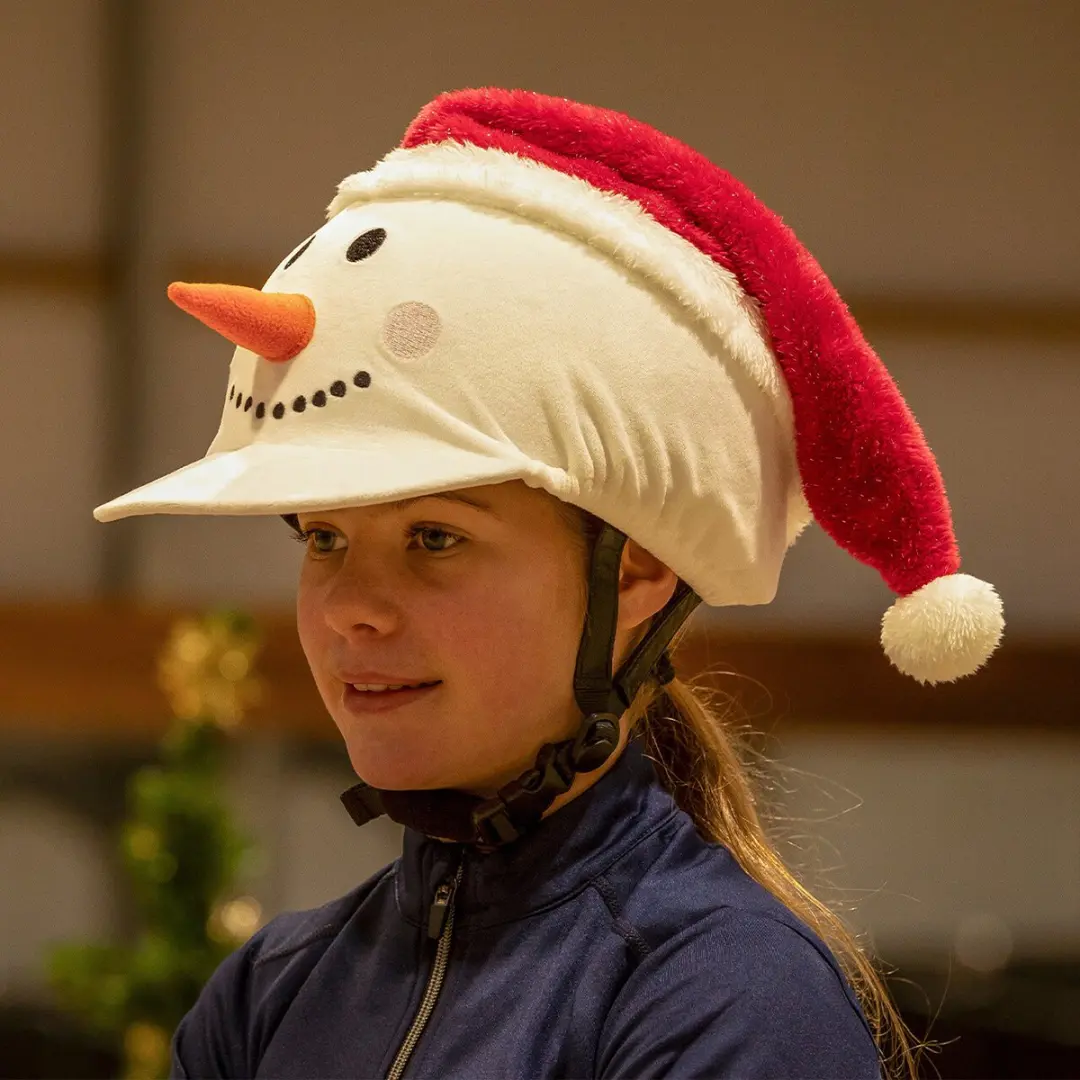 QHP CAP COVER KERST SNOWMAN Wit