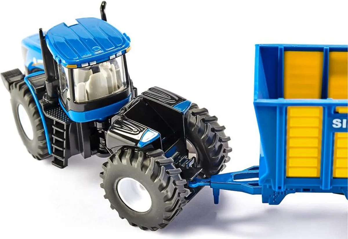 SIKU 1947 New Holland Tractor met Silagewagen 1:50 - Blauw/Geel