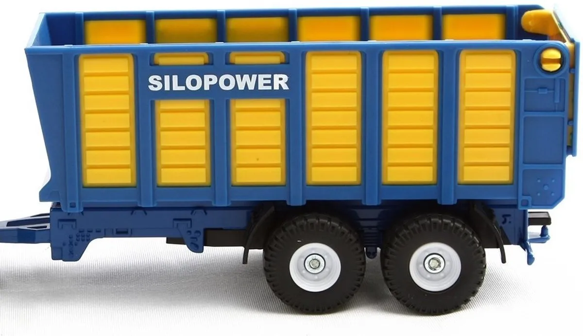 SIKU 1947 New Holland Tractor met Silagewagen 1:50 - Blauw/Geel - afbeelding 6 van 6