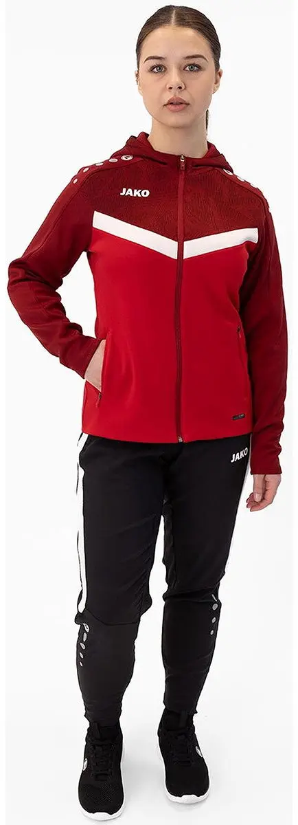 JAKO Iconic Jas Met Kap Dames - Rood - Maat 42 - afbeelding 6 van 6