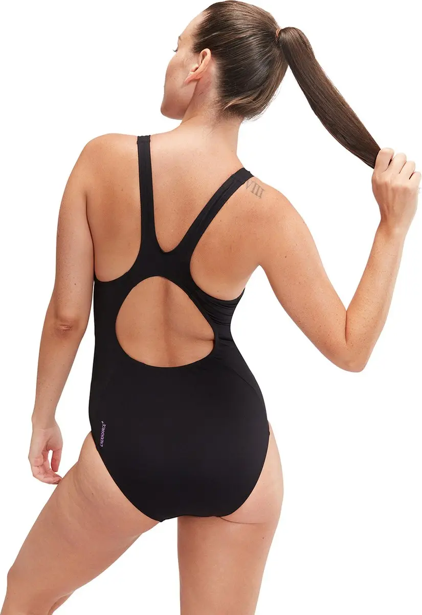 Speedo Placement Muscleback Sportbadpak 38 - Marine/Paars - afbeelding 4 van 6