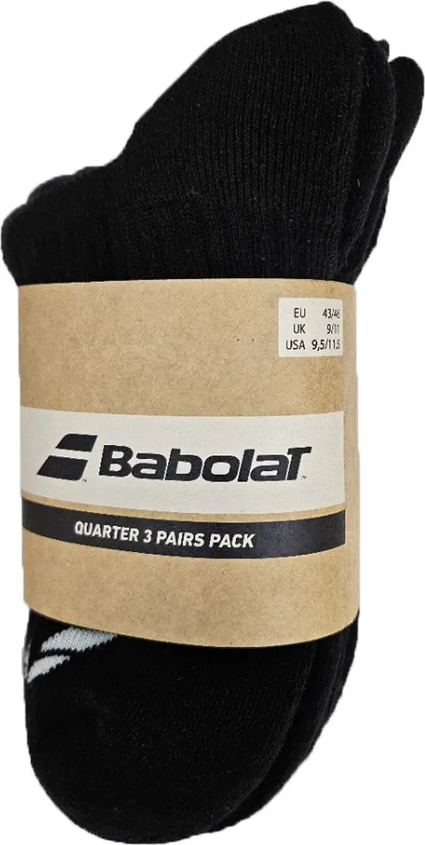 Babolat quarter 3 pair pack / half hoge sportsokken