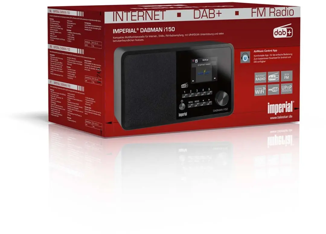 Imperial DABMAN i150 Internetradio - DAB+/FM - 20W - Zwart - afbeelding 6 van 6