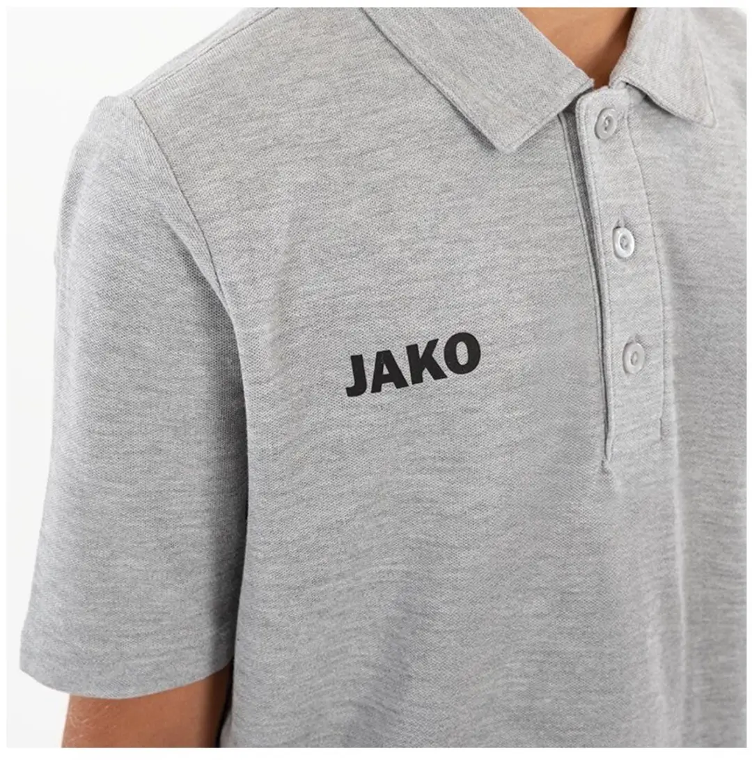 Jako Base Polo Kinderen 140 - Lichtgrijs Gemêleerd