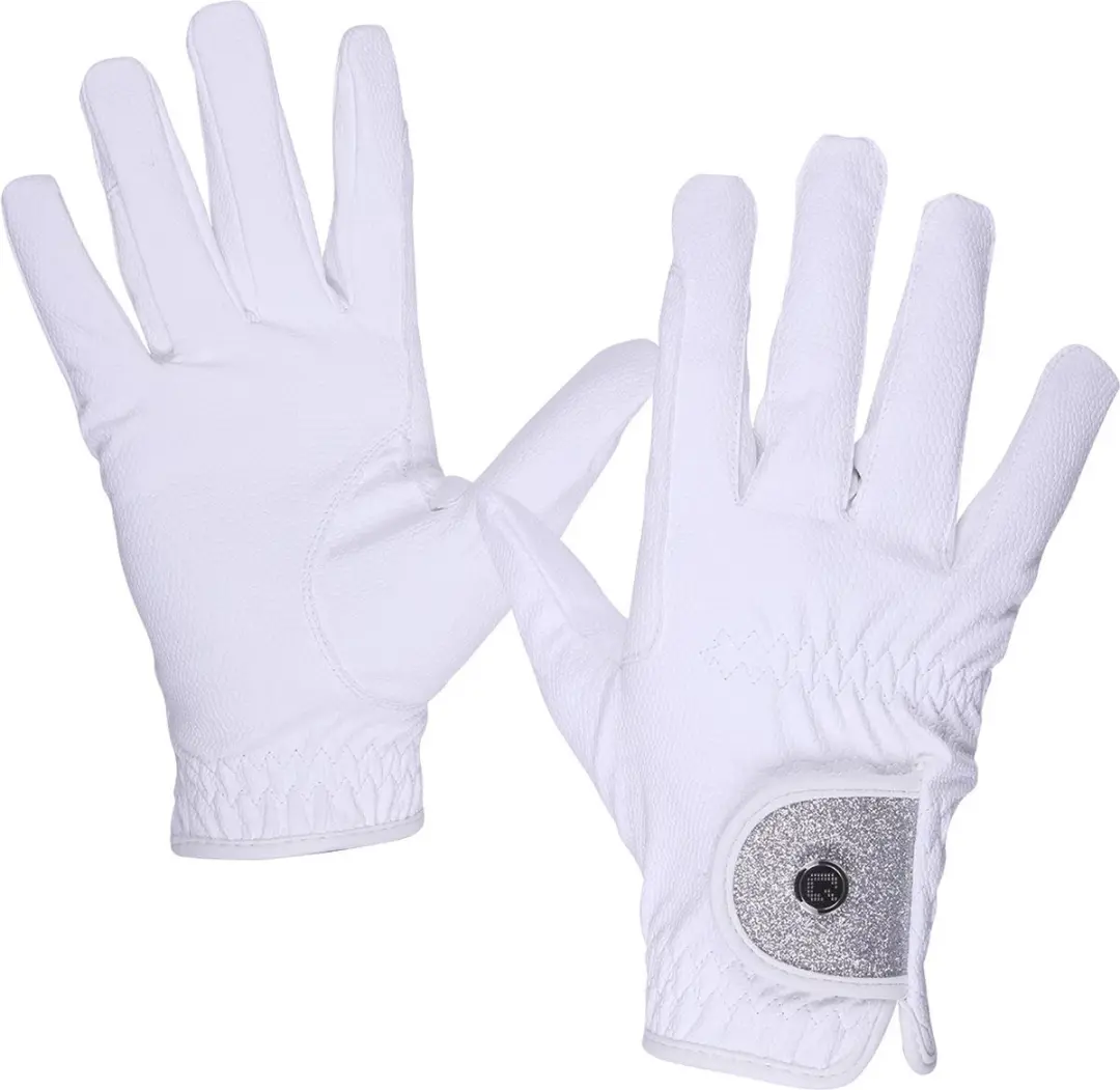 QHP Handschoen Glitz White - L