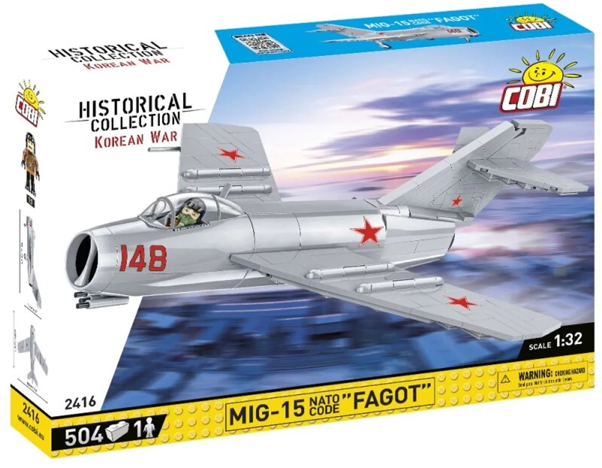 Cobi 2416 MIG-15 Fagot Modelbouwpakket 504 Onderdelen - 1:32 - Meerkleurig