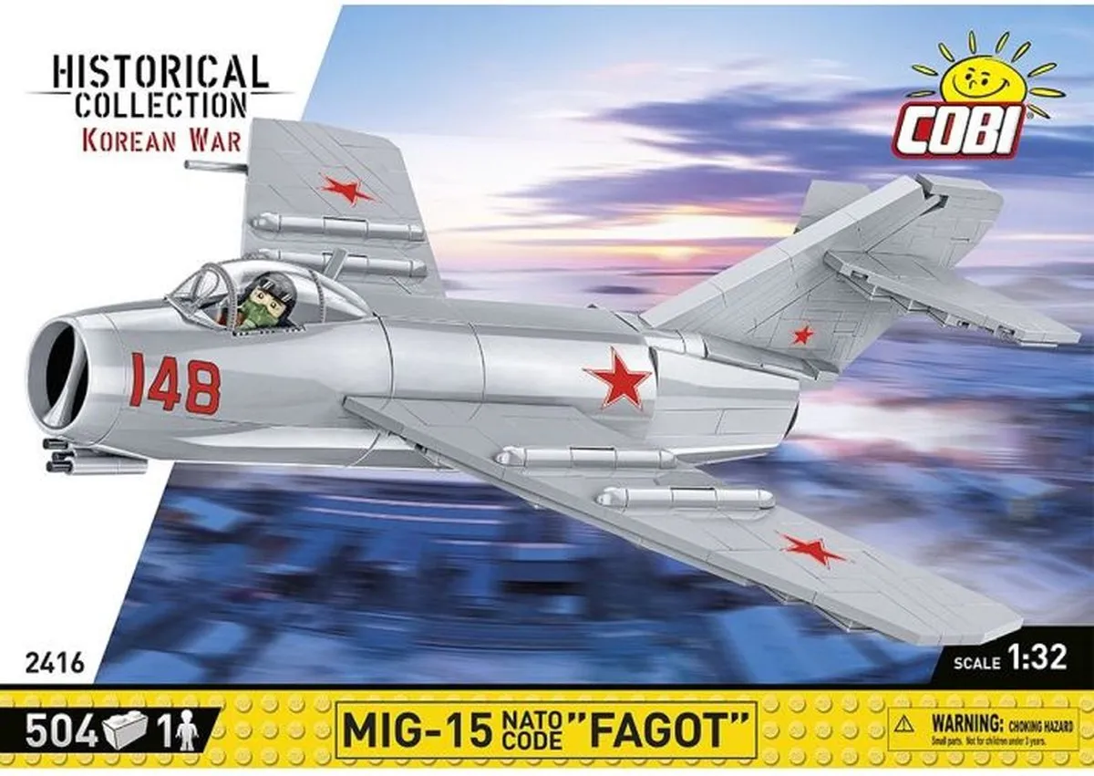 Cobi 2416 MIG-15 Fagot Modelbouwpakket 504 Onderdelen - 1:32 - Meerkleurig