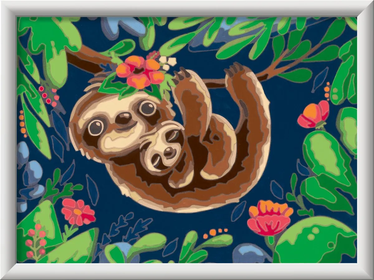 Ravensburger CreArt Sweet Sloths Schilderen op nummer - 15 Kleuren - Multicolor