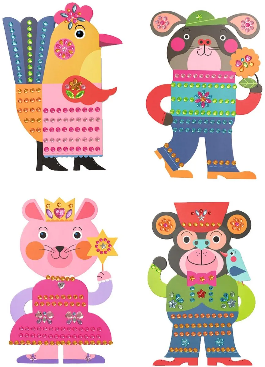 Djeco Sparkles Dieren Knutselpakket - 4 Stuks - Multicolor - afbeelding 6 van 6