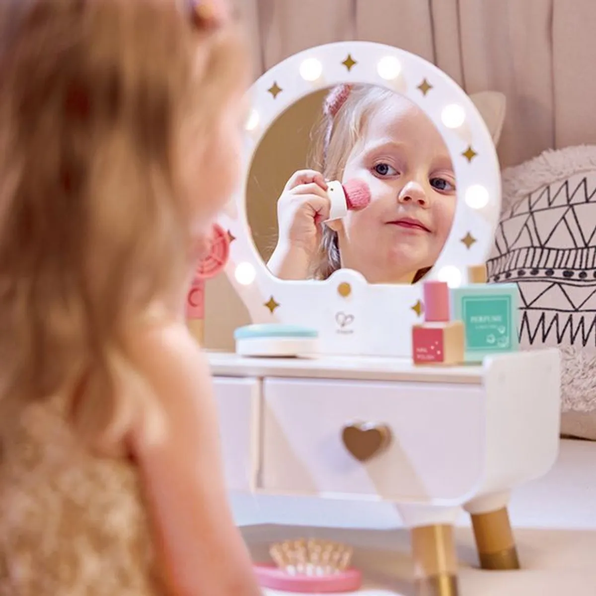 Hape Mijn Stijlvolle Kaptafel Roze - 5 Accessoires
